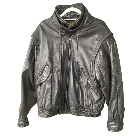 Pelle Studios Mens Leather Jacket Size XL Vintage Punk Rocker Moto 80s Coat - Picture 1 of 15